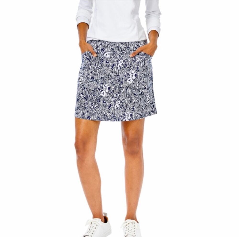 Lilly Pulitzer Luxletic Monica Skort Gday Mate Golf Preppy Blue White Size 2